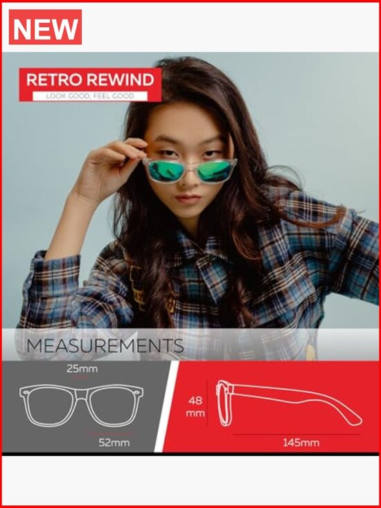 Retro Wayfarer Style Mirrored Sunglasses UV400 Protection main image 2